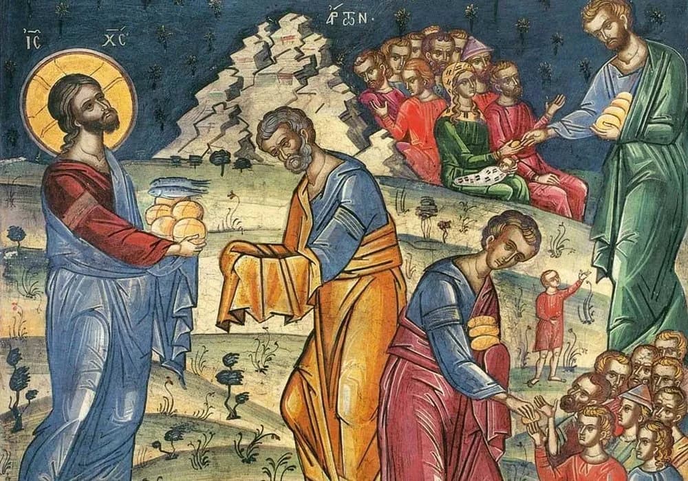 Tâlcuirea Evangheliei înmulții celor 5 pâini și 2 pești de către Mântuitorul Nostru Iisus Hristos